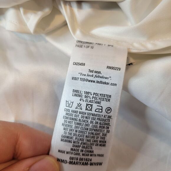 Ted Baker White Oracle Floral lace Ruffle Dress Size US 8 - Picture 10 of 13